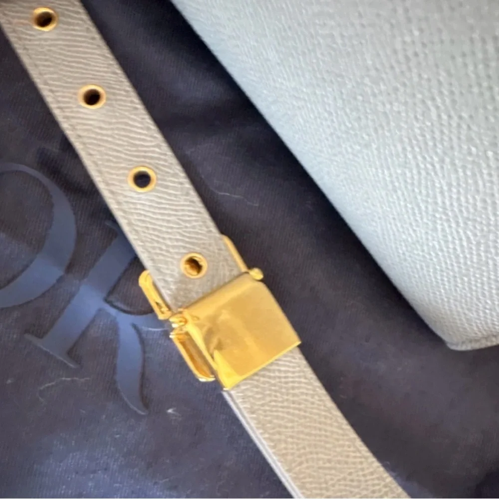 Dior Light Gray Leather Top-Handle Satchel with Gold CD Hardware - Picture 12 of 16